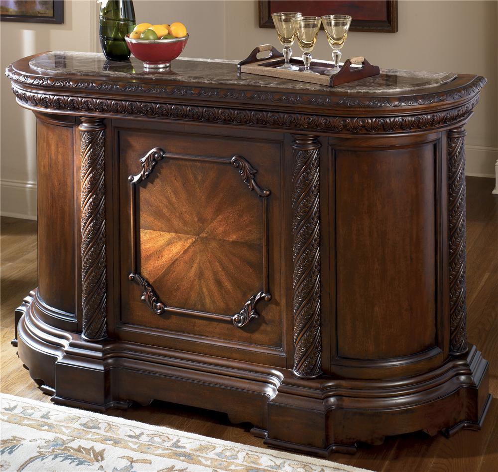 Millennium North Shore Traditional Demilune Bar with Marble Top